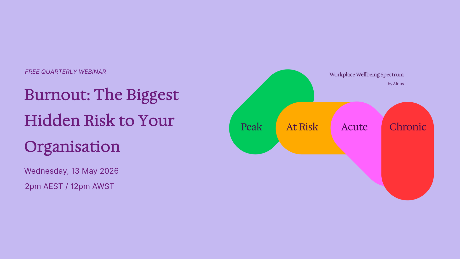 Free Quarterly Workplace Wellbeing Spectrum Webinar | May 2026